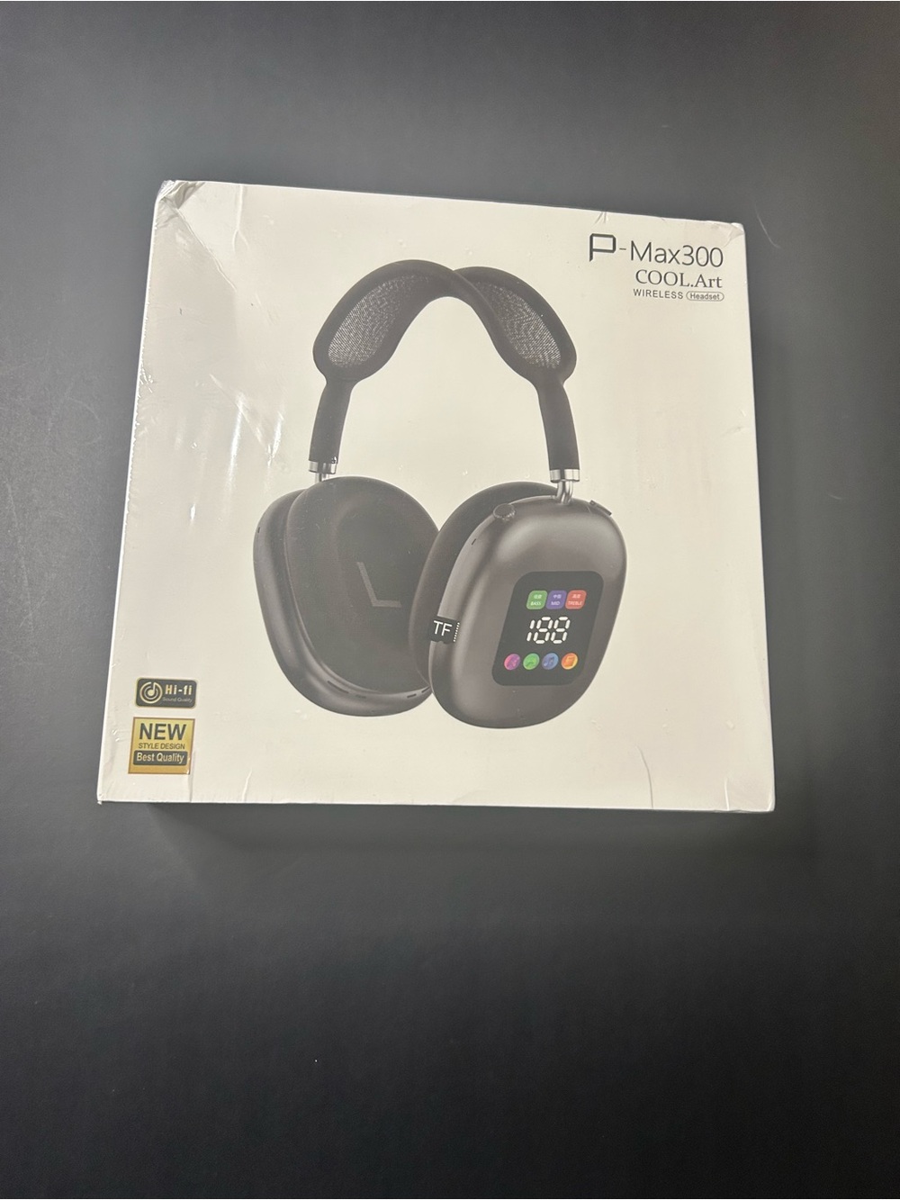 NIB P-Max300 COOL.Art Wireless Bluetooth Headphones Digital Display
